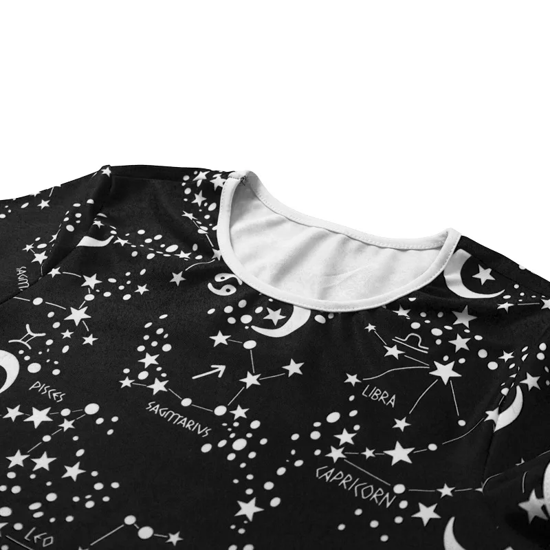 Женские футболки в стиле панк черные готические хип хоп облегающие с 3D принтом