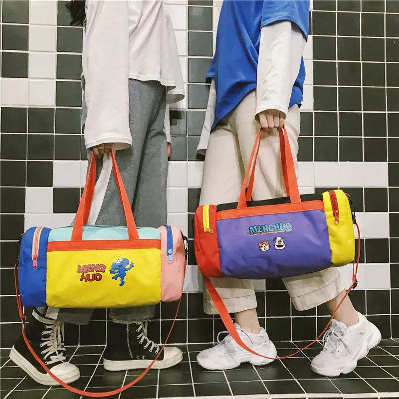 Женская дорожная сумка Harajuku переносная контрастных цветов на плечо в стиле