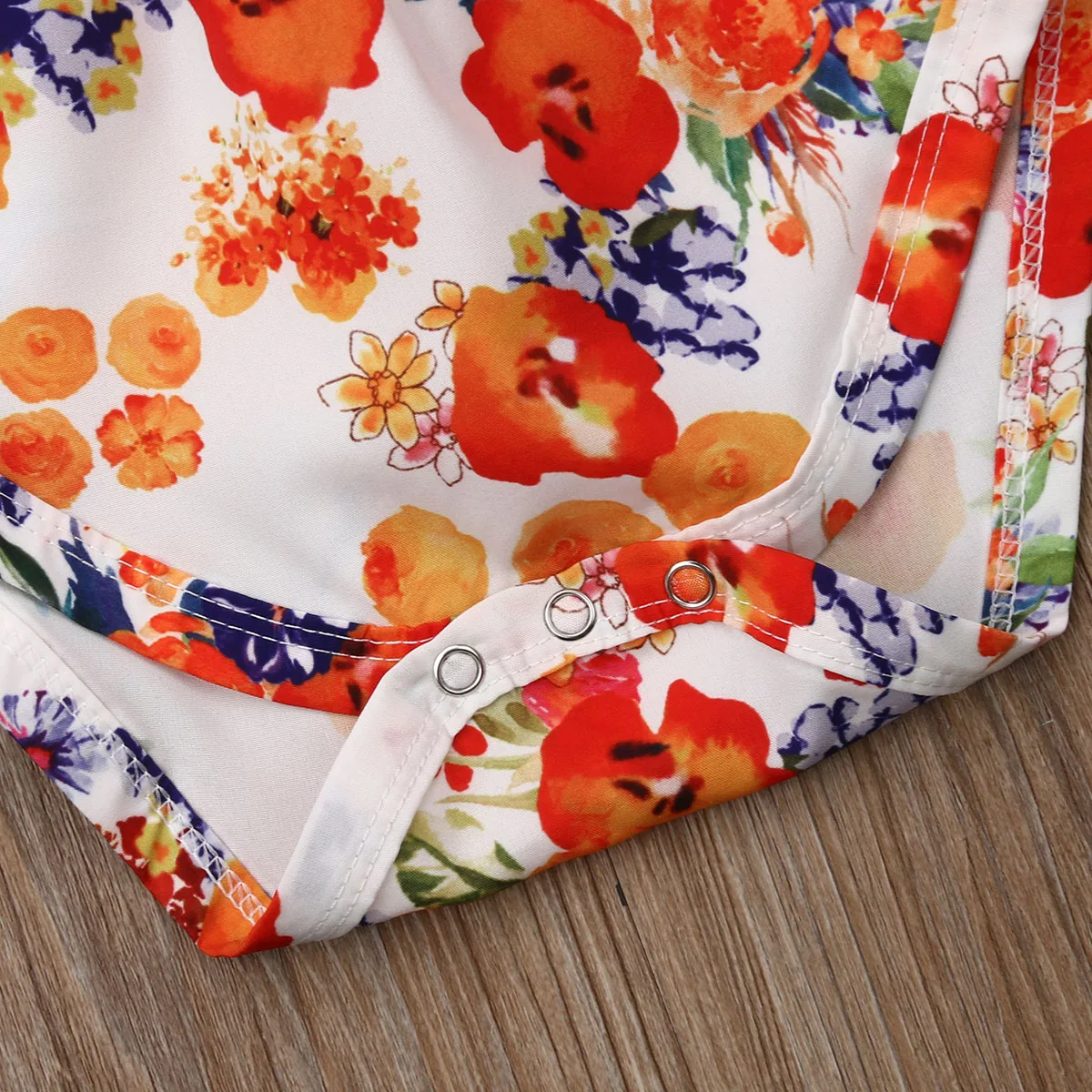 Хлопковое боди с цветочным принтом для новорожденных девочек Летний комбинезон