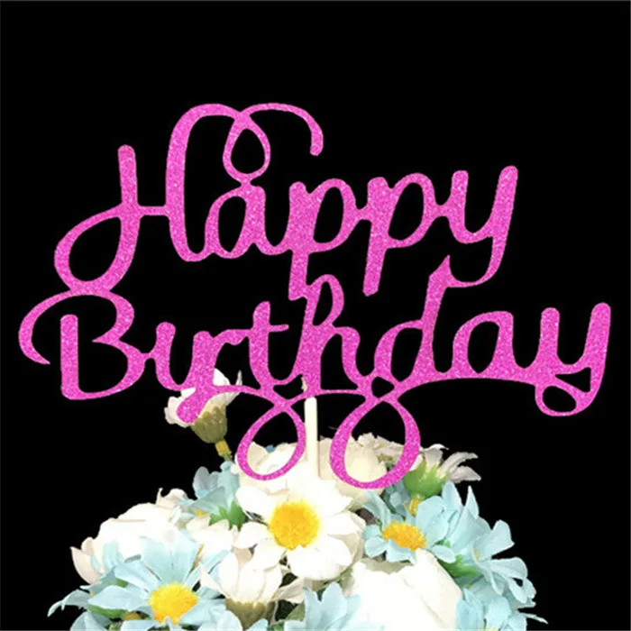 H9 Cake Topper Топпер для торта с днем рождения, товары для вечеринок, топперы для торта, украшения для дня рождения, украшение для торта для мальчиков, Капкейк с надписью «Baby», Топпер - Цвет: H9 Cake Topper