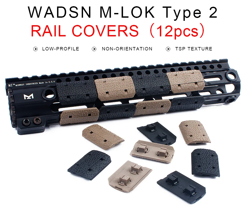 WADSN Тактический Mlok железнодорожные Чехлы eMag Pul Тип для M-lok слот-система панели 12 шт. черный/коричневый MP02028 охотничьи принадлежности