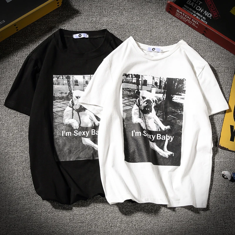 Men's short sleeve funny t shirts men animal dog sexy baby printed 5xl streetwear summer casual tshirts clothes Asian size TS89 | Мужская