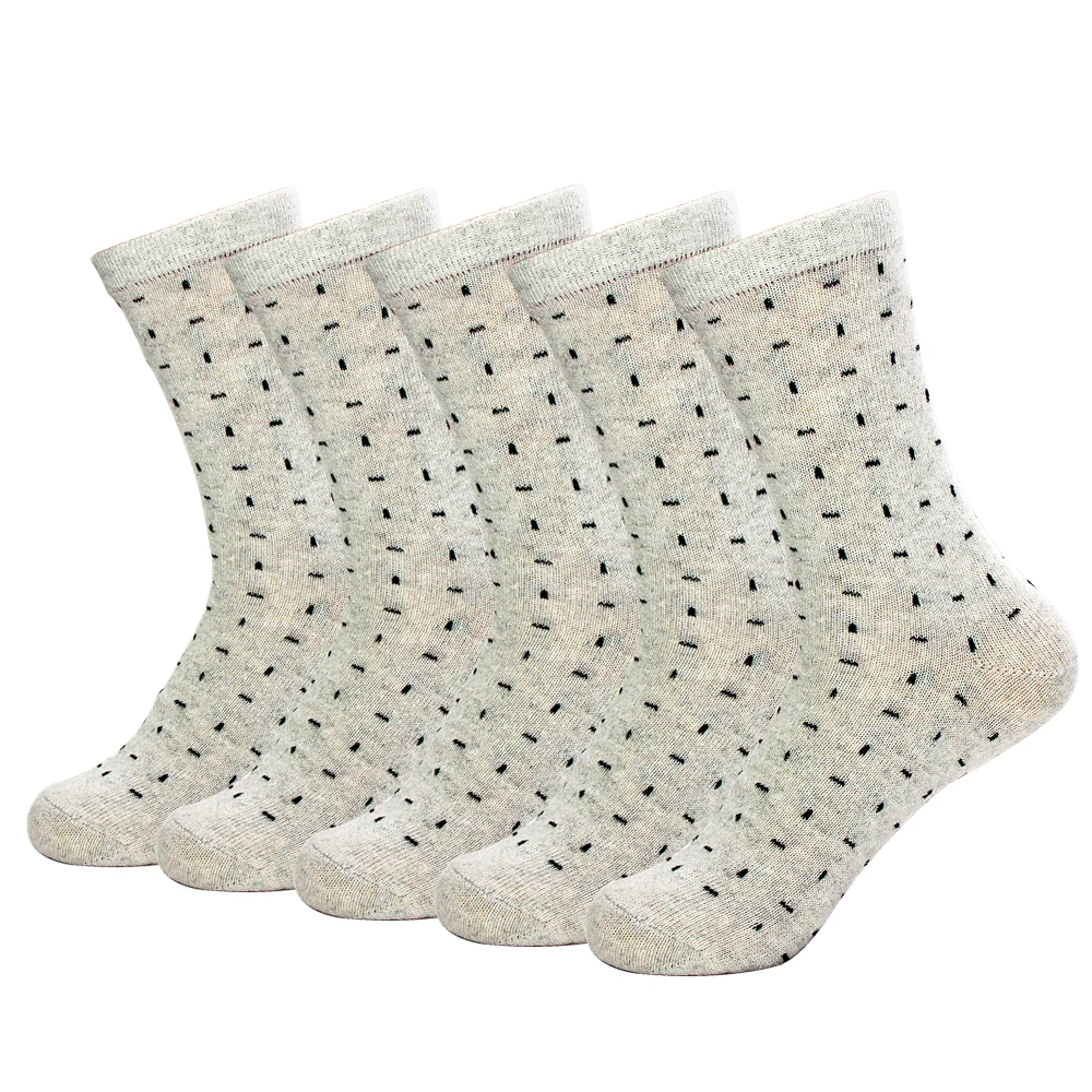 Осенне-зимние плотные теплые мужские шерстяные носки белые Харадзюку С - Фото №1