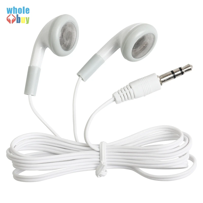 

500pcs/lot White 3.5mm Cheapest Earphone Wired for Mp3 Mp4 Mobile Phones for School Hospital Museum Company Gift