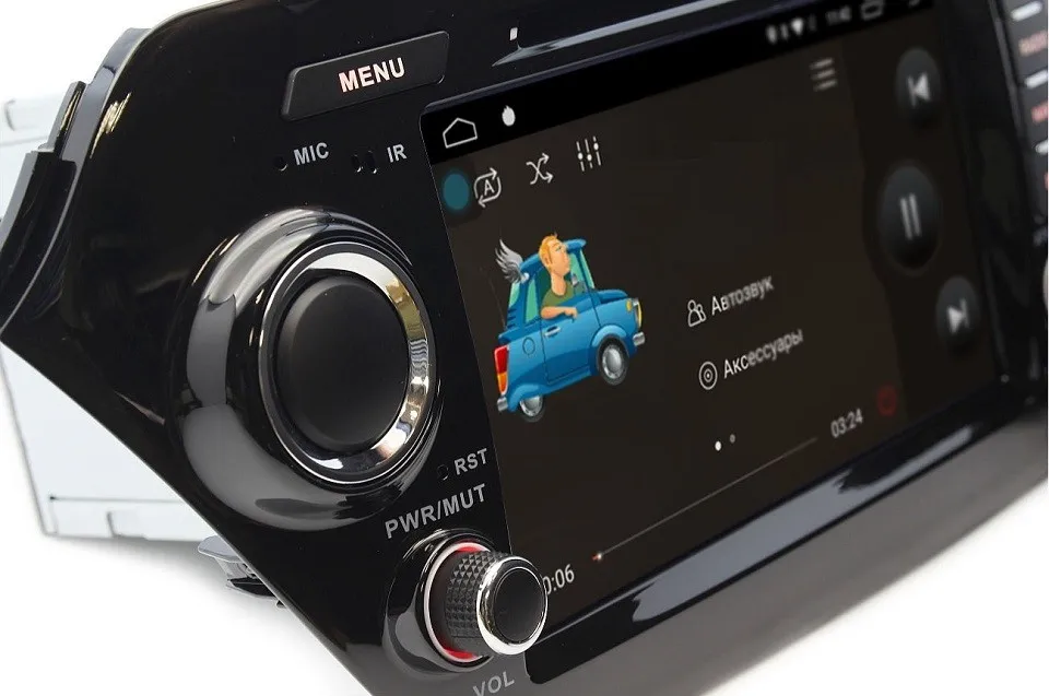 Штатная магнитола для Kia Rio,K2 2010-,Marubox 8A200DT3, Android 7.1,Четырехядерный процессор Allwinner T3 1.2Ghz,Радио чип TEF6686,Оперативная 2GB,Встроенная 32GB,DVD,навигация,BlueTooth,Поддержка кнопок на руле