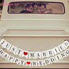 Белая только что замужняя Бумажная гирлянда баннер Счастливая свадьба баннер с надписью декор для свадебного душа свадебный фото реквизит знаки свадебные подарки