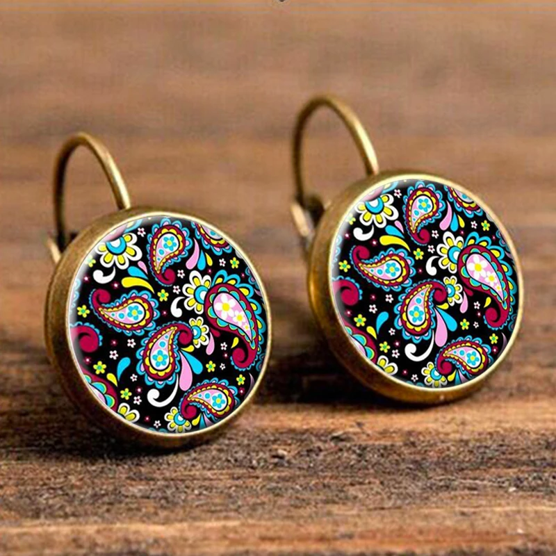 Красочные цветочные модные серьги SUTEYI ювелирные изделия мандала искусство