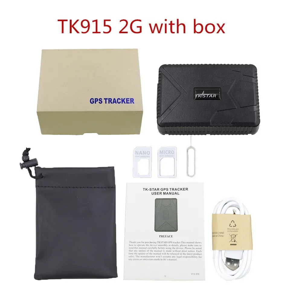 VJOYCAR TK905 TK915 TKSTAR 3g 2G Магнитный gps-трекер WCDMA GSM/LBS местоположение автомобиля в реальном времени отслеживание долгое время ожидания программного обеспечения шпионские устройства - Цвет: TK915 2G with box