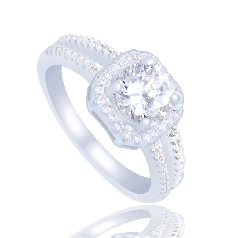 White H: HYDE, классическое, 9 цветов, 1Ct, AAA, CZ, обручальное кольцо для Wom, очаровательное кольцо с кубическим цирконием, ювелирные изделия, вечерние, подарок, anillos mujer - Цвет основного камня: White