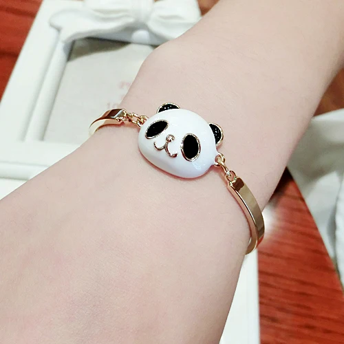 Комплект из браслета и сережек в виде панды для девочек детей panda