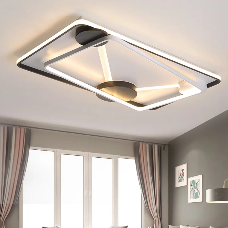 Прямоугольные/квадратные Алюминиевые Современные светодиодные потолочные