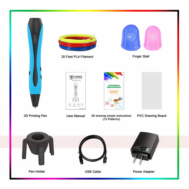 High Quality 7TH Generation 3D Pens Newest Drawing Pen Compatible ABS/PLA LED Screen Safe For Kids Use Portable USB Charge | Компьютеры и