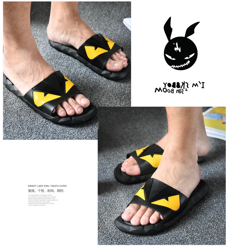 Модные мужские тапочки летние сандалии для мужчин Tongs Homme, большие размеры 45, мужские тапочки домашние тапочки мужские вьетнамки Devil Мужская обувь глаза