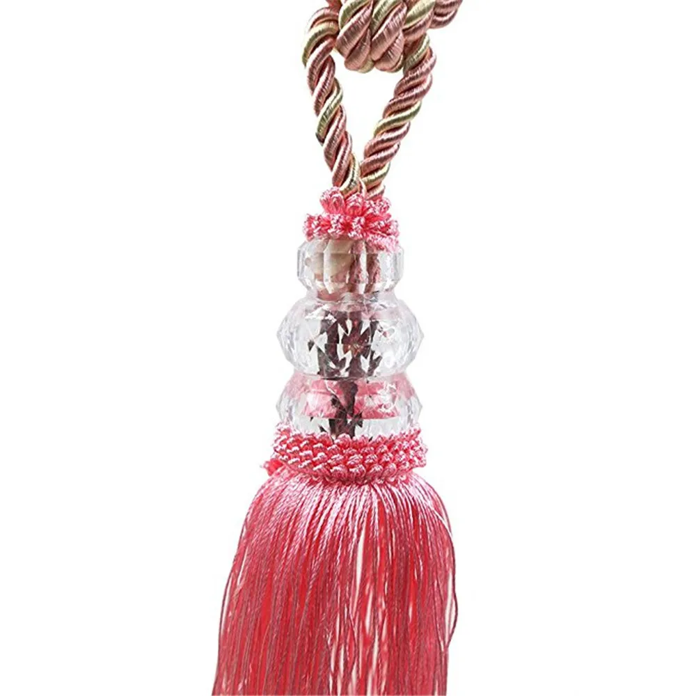 Завязки для штор 2 шт. шнур с кристаллами и бусинами украшение окон аксессуары