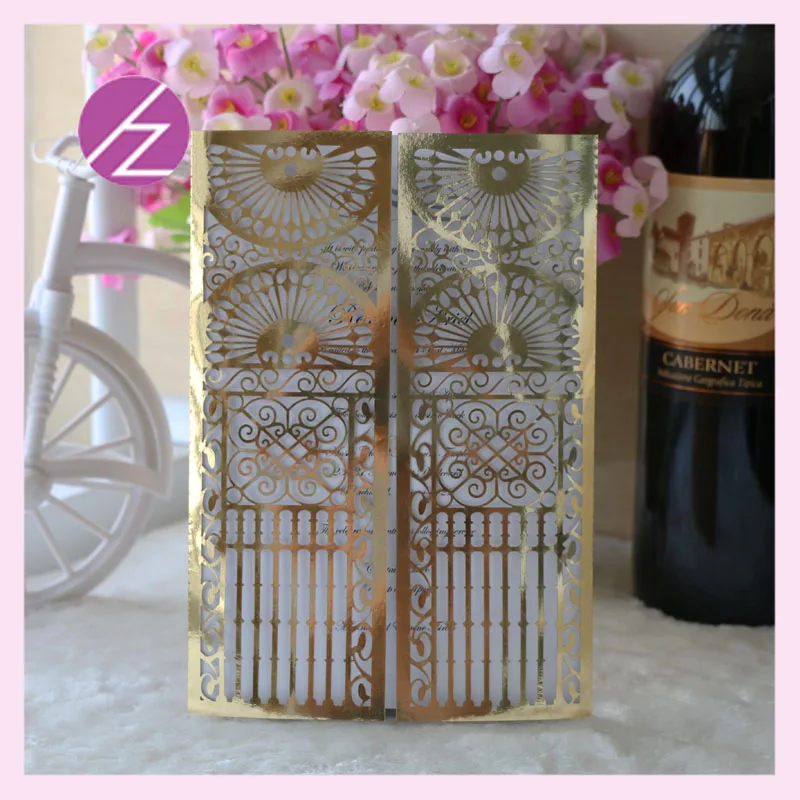 

2017 50pcs/lot hot sell laser cut cards paper crafts various kinds of wedding favor invitation cards for your choose QJ-63