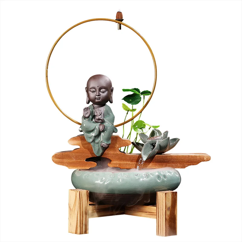Керамический светодиодный фонтанчик для воды Zen style настольный распылитель