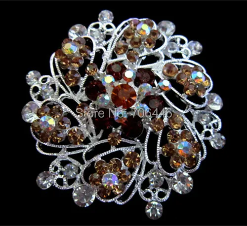 Серебряный Цвет сплав Стразы с украшением в виде кристаллов со стразами идеально