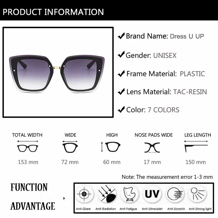 DRESSUUP новая большая коробка кошачий глаз солнцезащитные очки ретро тренд Европа и Америка солнцезащитные очки дикие мужские и женские модные солнцезащитные очки UV400