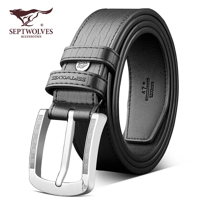 Septwolves мужской ремень с пряжкой из натуральной кожи античный Повседневный стиль