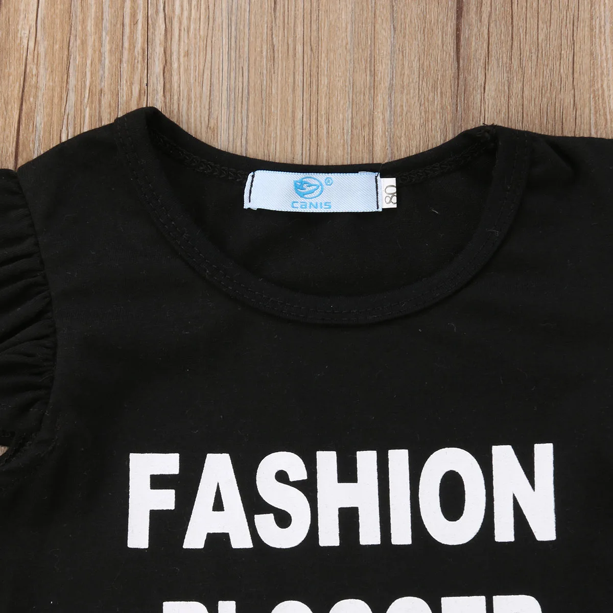 От 1 до 6 лет комплект летней одежды для маленьких девочек Черная Футболка с