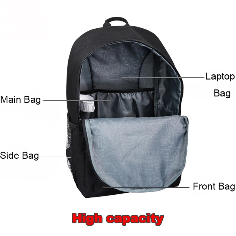 USB зарядка школьные ранцы для мальчиков рюкзак детский аниме светящийся