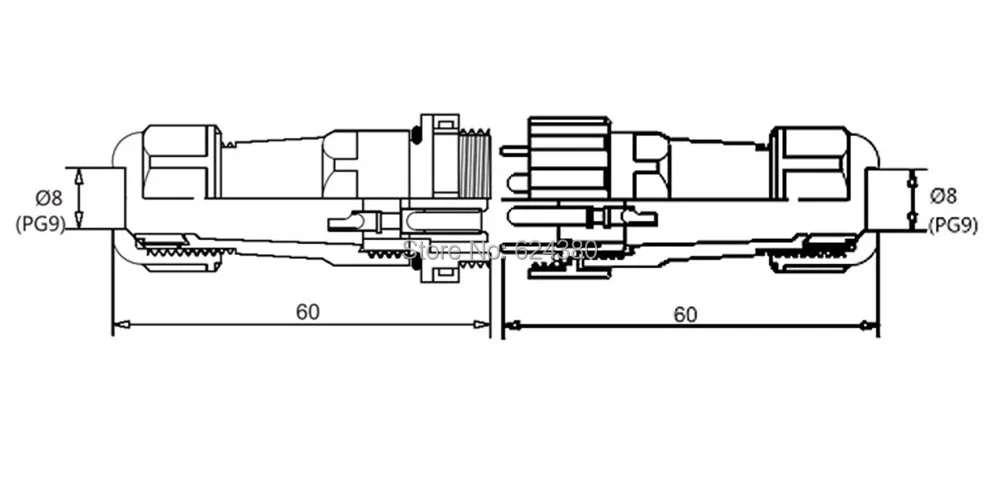 Водонепроницаемый Кабельный провод док пластиковый авиационный разъем SD16 16 мм 5