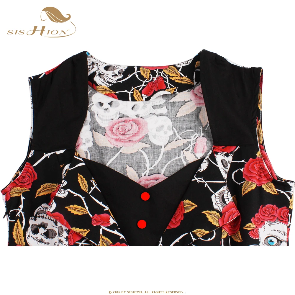 Женское винтажное платье в горошек без рукавов с цветочным принтом | Женская