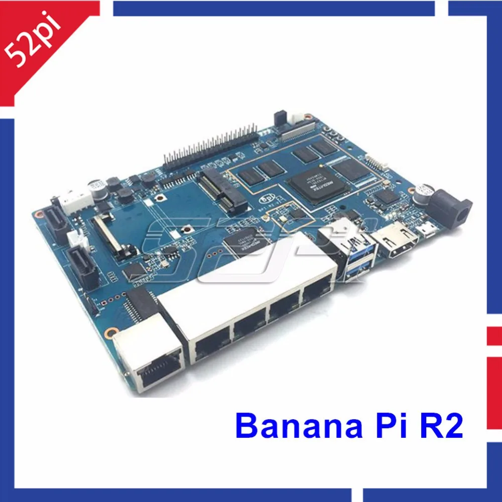 

В наличии! Banana Pi R2 BPI-R2 v1.2 четырехъядерный 2 Гб RAM с SATA WiFi Bluetooth 8 ГБ eMMC Demo Single Board