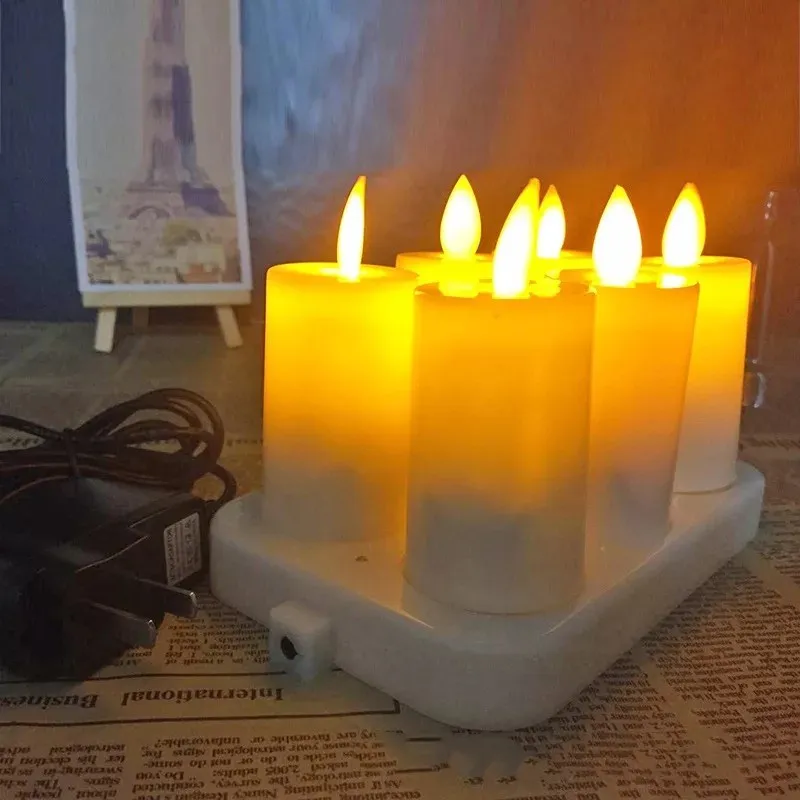 Набор из 6 Перезаряжаемые качается перемещение фитиль свечи TeaLight мерцающие