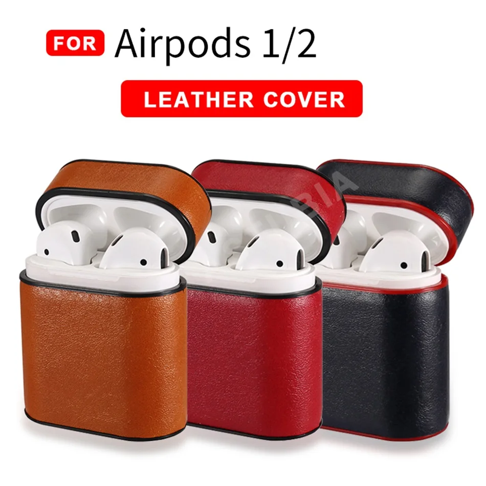 Чехол для наушников Airpods 2 кожаный чехол зарядки с ручным ремешком роскошный