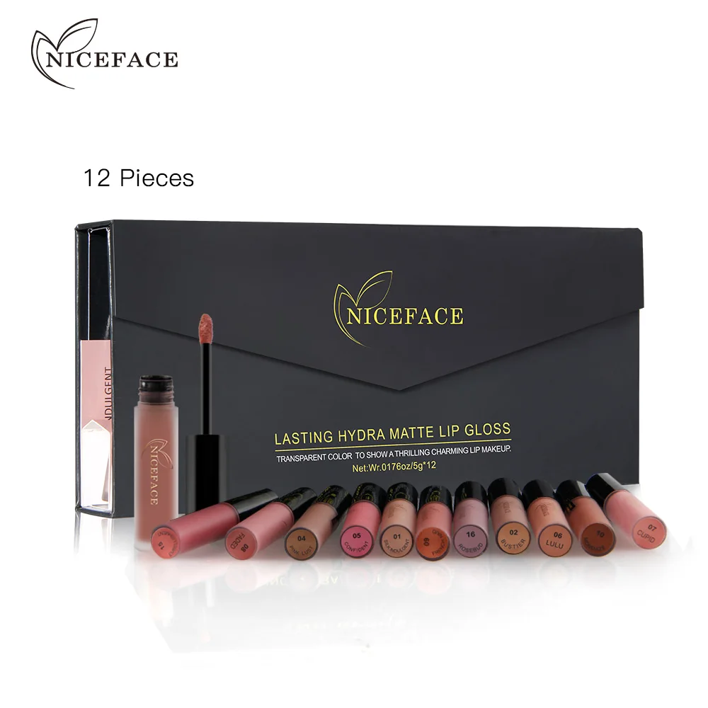 NICEFACE 12 шт или 3 долговечная матовая губная помада блеск для губ водостойкая