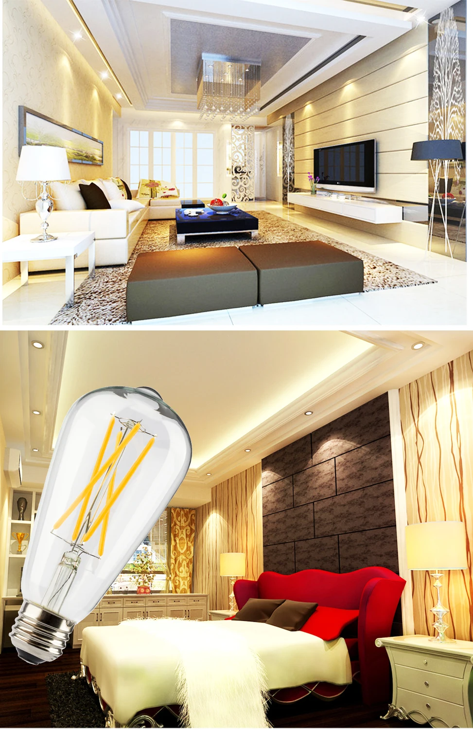 

3 Pcs LED Filament Light Bulb E27 110/220V 6W 8W Energy Saving Vintage Ampoule LED Lamps Edison Retro LED Candle Light Bulbs