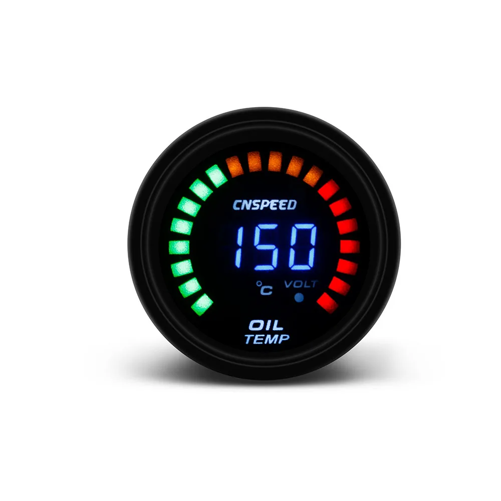 Oil temperature gaug CNSPEED " 52 мм цифровой светодиодный стержень 20 фунтов/кв. дюйм масла пресс вольтметр воздуха/топлива температура EGT RPM метр YC101338 - Цвет: Oil temperature gaug