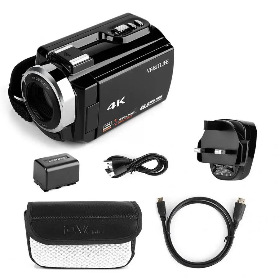 UK Plug VBESTLIFE 4K Wifi цифровая камера ночного видения Видеокамера 16X Zoom 48MP " с аккумулятором профессиональная камера - Цвет: UK Plug
