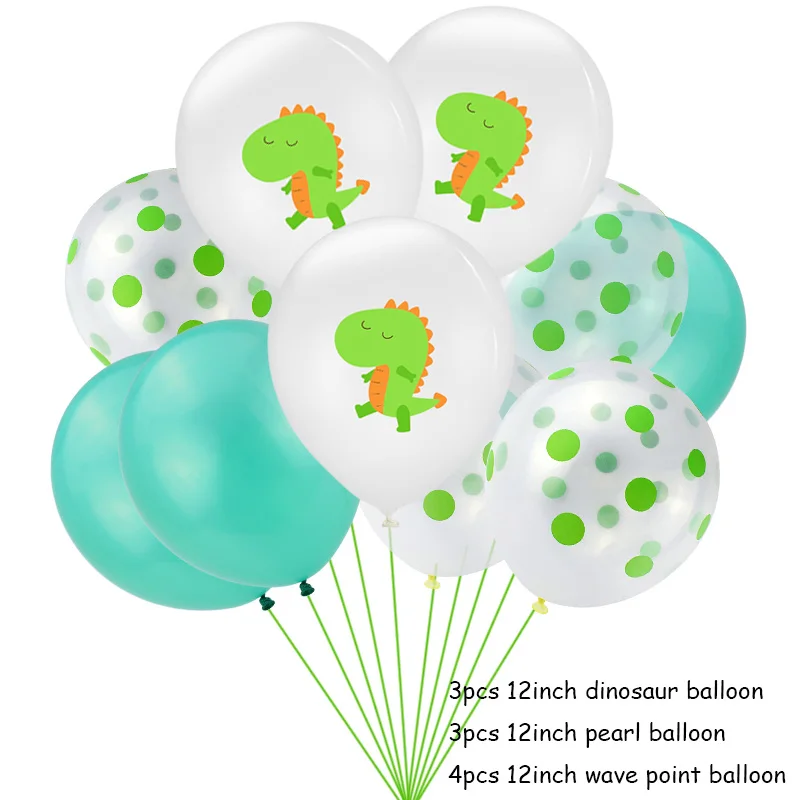 Balloon 10pcs 10 шт. 12 дюймов мультфильм серии динозавров латексные шары День Рождения Вечеринка для малышей украшения для детской вечеринки - Цвет: Balloon 10pcs