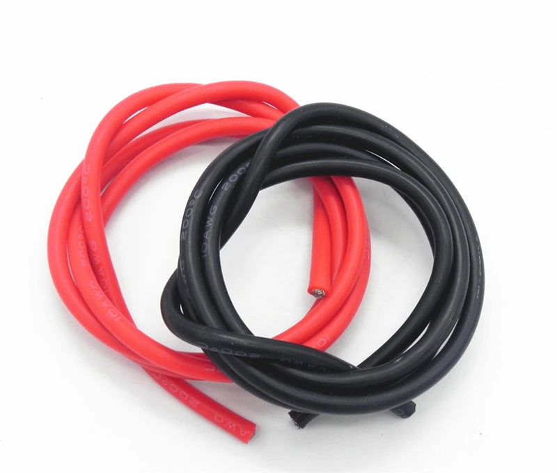 

100 Set/Lot 20/22AWG 1M Black+1M Red High Temperature Silicone Wire/ Silica Gel Wire/ Silicone Tinned Copper Cable