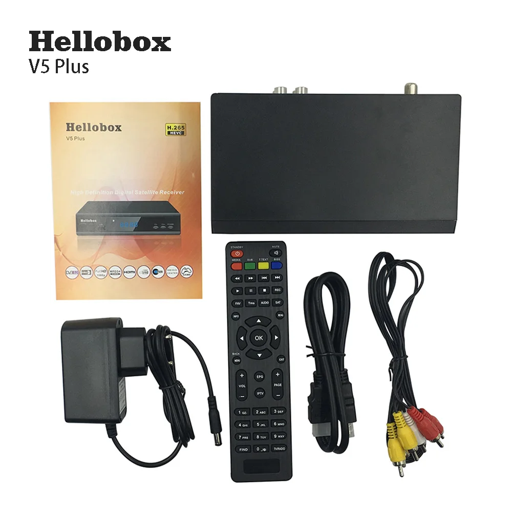 Hellobox V5 Plus H.265 DVB S2 приемник с SCAM IPTV Autoroll PowerVu Auto Biss Поддержка CCCam Newcamd