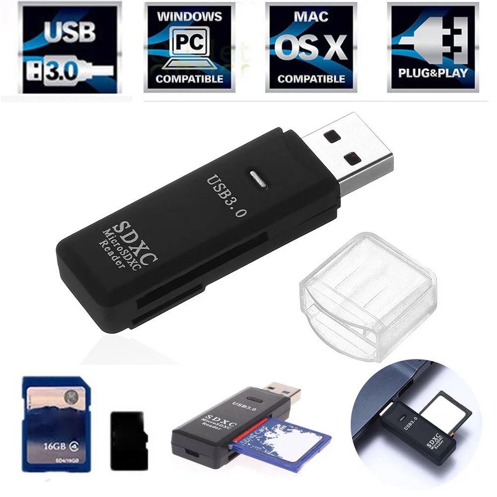 Адаптер для чтения карт памяти SD USB 3 0 высокая скорость прочный Micro SDXC TF Новое