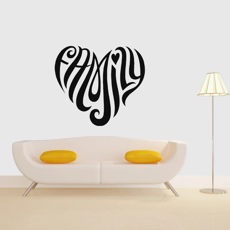 Распродажа наклейка на стену с изображением семейного сердца девиза спальни