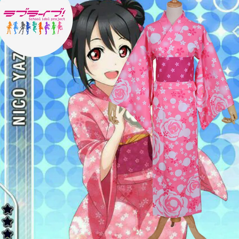 Японское аниме Love Live Lovelive кимоно Ядзава Нико униформа косплей костюм|cosplay costume|anime