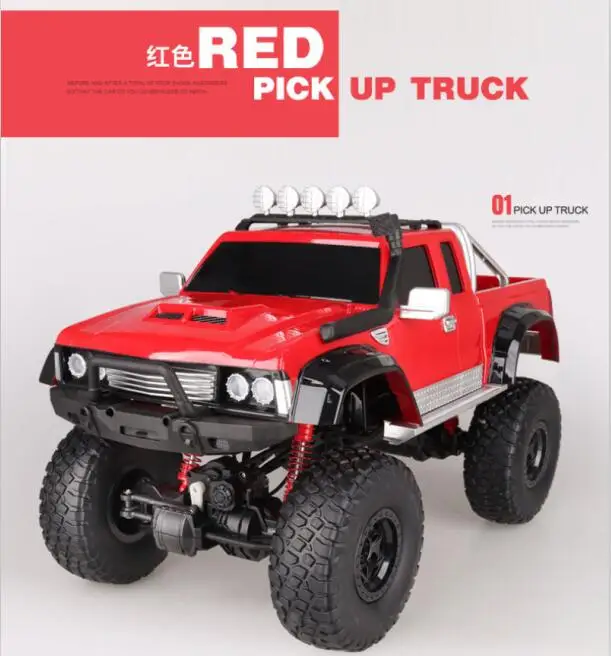 Новейший электрический пикап Модель 2,4 г 1:8 масштаб Большой 4WD 4 колеса независимая подвеска RC электрический самый быстрый RC грузовик - Цвет: Красный