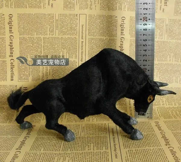 

simulation cattle model,polyethylene& fur 30x15cm black bull cattle handicraft toy,prop,home Decoration,Xmas gift b3711