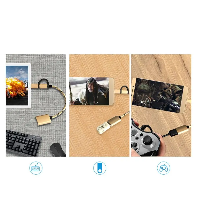 2в1 Тип C+ Micro USB мужчина к USB 2,0 Женский адаптер конвертера OTG для Android мобильный телефон планшет U дисковая карта ридер