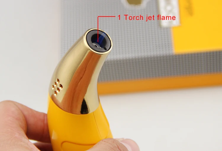 COHIBA Gadgets Pretty Windproof 1 Torch Jet Flame Butane Gas Cigarette Cigar Lighter With Gift Box | Дом и сад