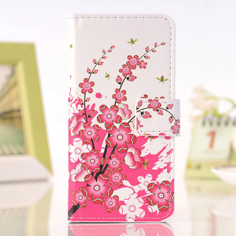 Кожаный чехол-книжка с откидной крышкой чехол мягкий чехол для huawei P8 P9 P10 Lite G7 G8 Y3 Y5 Y7 Y6 II 2 компактный Honor 4C 4X 5X 5A книга Стиль - Цвет: plum blossom