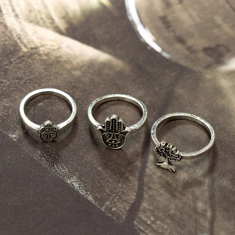 Модное дерево листья пальмы Bijuterii 6 pic/sit крошечные кольца bague много sortijas