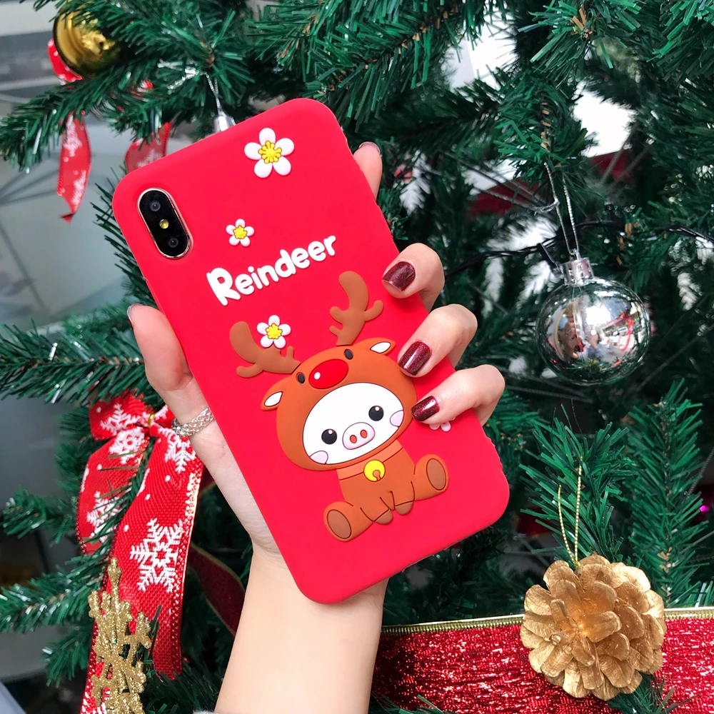 Рождество Стиль для iPhone X Case силиконовый мягкий чехол мобильного телефона c Милая