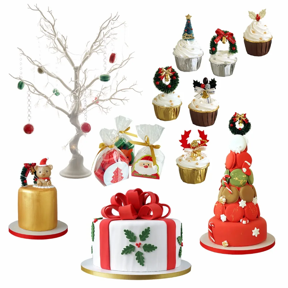 SWEETOGO Рождественская техника имитация помадки торт ложный кекс макарон модели