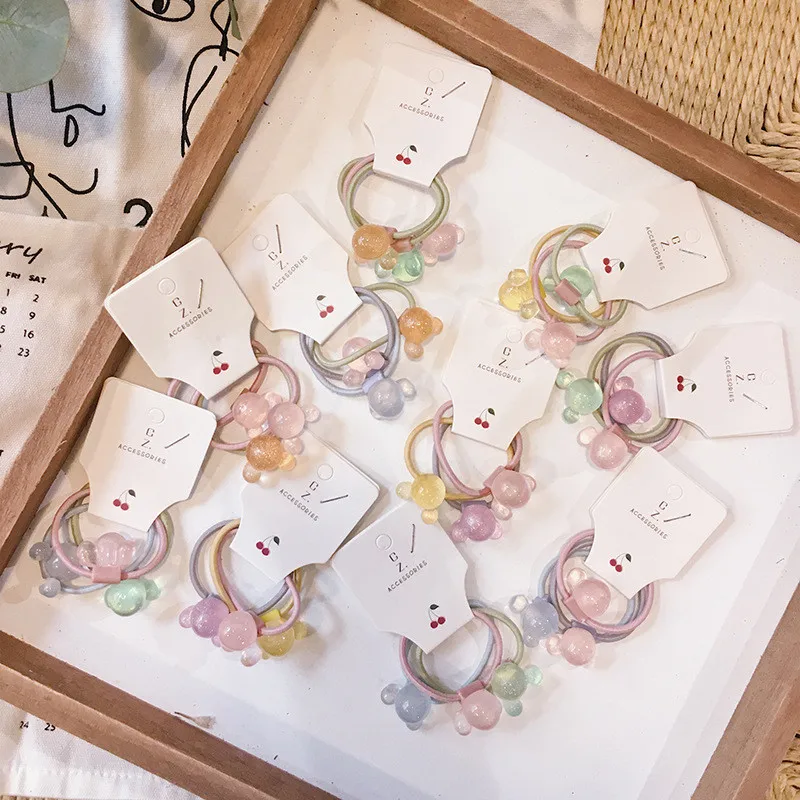 ins, бальное платье с бантом милое платье с hairties Детские эластичные резиновые детские аксессуары волос резинка тканью; прическа хвостик;