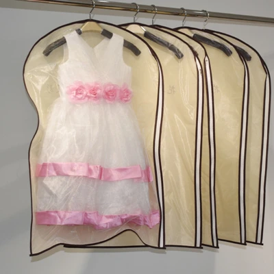 Beige As Picture Популярная одежда, подвесное платье, одежда, пальто, пылезащитный чехол, домашняя сумка для хранения, чехол, детское платье, гардероб, нетканый принт, логотип - Цвет: Beige As Picture